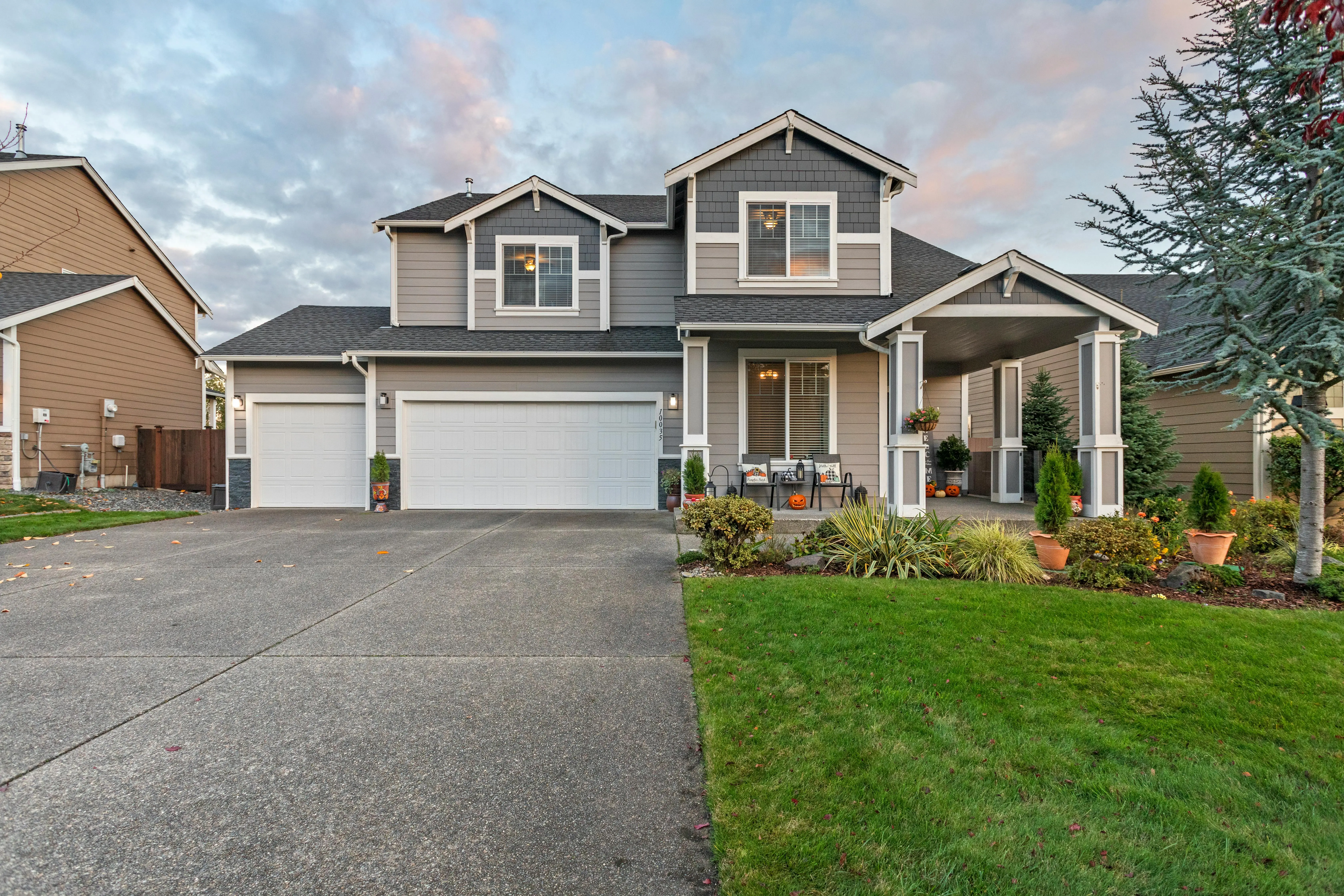 Beautiful concrete driveway enhancing home curb appeal and property value